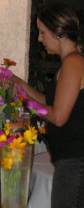 image of Kate making flower arrangements