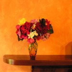April is the month when roses are abundant. The white sprig of nicotinia brings a grand fragrance to this piece of joy. April is the month when roses are abundant. The white sprig of nicotinia brings a grand fragrance to this piece of joy.