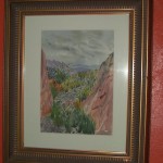 "Slot Canyon" 14-by-18 watercolor by Priscilla Wiggins