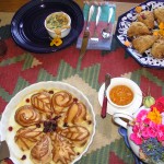 Carved Pears, Homemade Cranberry-Orange Scones, and Mini-Quiches