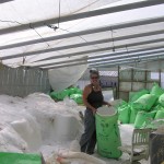 We put the bags of recycled styrofoam that was in crappy plastic bags in an enclosed room , the bags broke down and Alaine needed to rebag all that staticy mess.