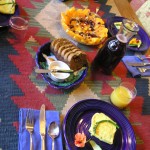 OMG Omlettes with Homemade Pumpkin Bread and Fruit Art