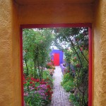 Exit from the courtyard back through Kate's Organic Flower Garden