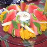 A neighbor brought over a home-grown watermellon, made for a stunning fruit art!